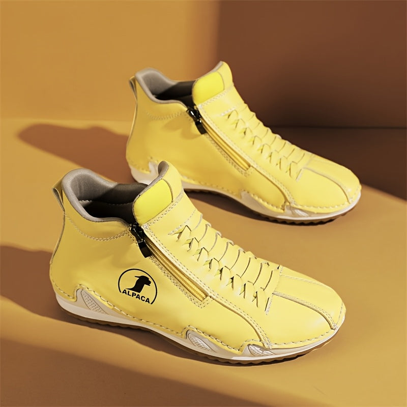 Water-Resistant Side-Zip Comfort Shoes in Yellow — VerolynBoutique