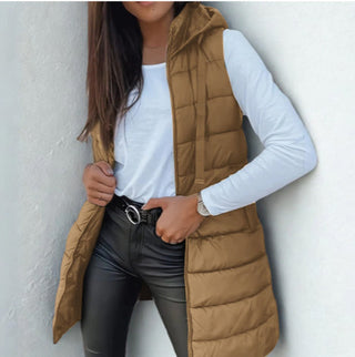 Verolyn - Hooded Long Puffer Vest