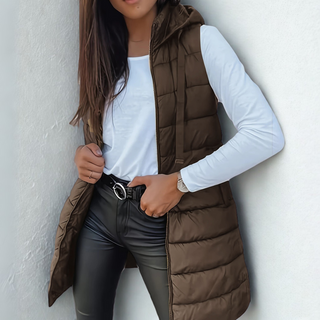 Verolyn - Hooded Long Puffer Vest