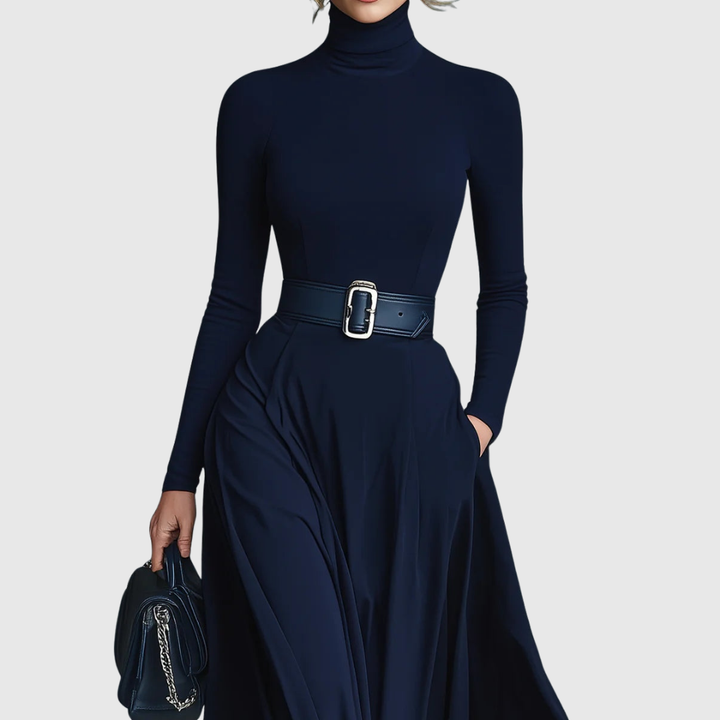 Verolyn - Fitted High Neck Maxi Dress