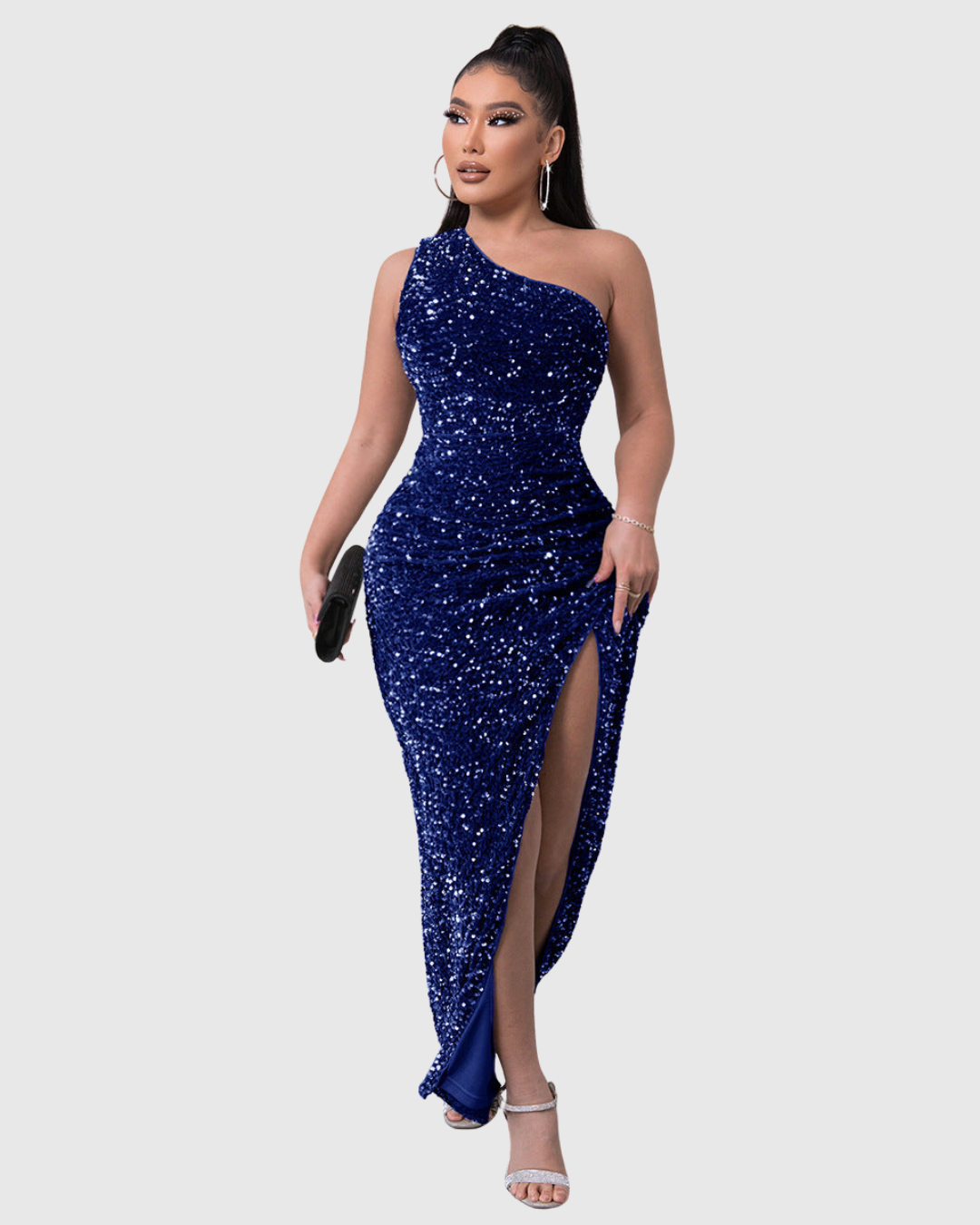 Verolyn - One-Shoulder Sequin Evening Gown