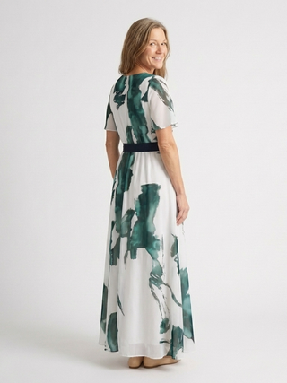 Flutter Sleeve Belted Maxi Dress in Green — VerolynBoutique