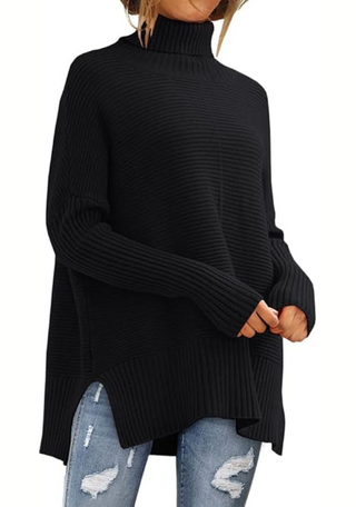 Soft Turtleneck Jumper in Black — VerolynBoutique