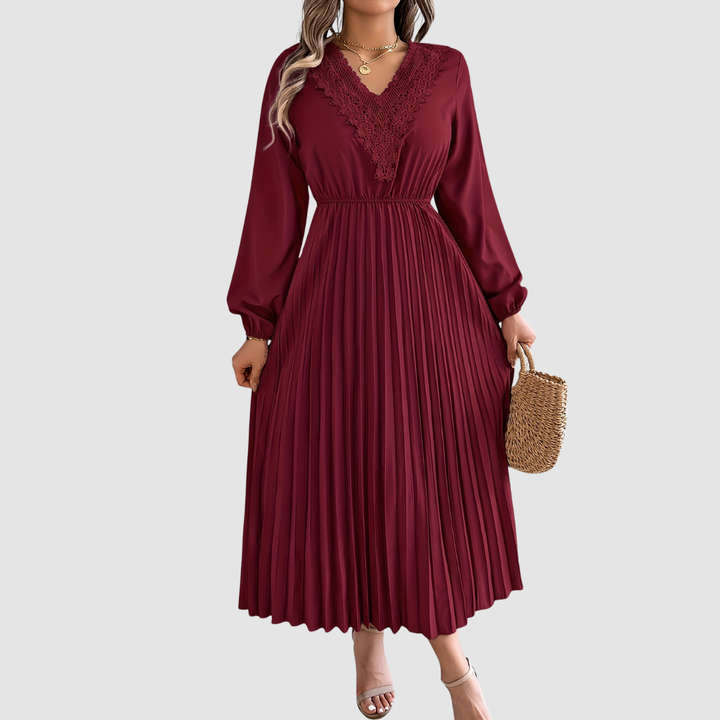Verolyn - Lace V-Neck A-Line Dress
