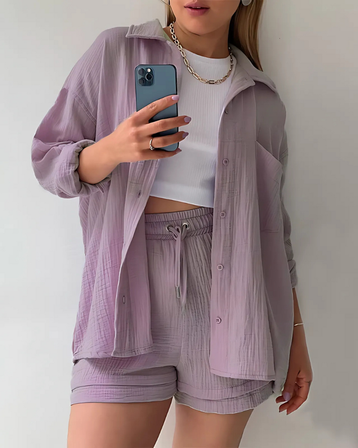 Verolyn - Button-Up Shorts Set