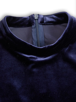 Verolyn - Navy Velvet Midi Dress
