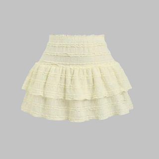 Layered Ruffle Hem Skort in Beige — VerolynBoutique