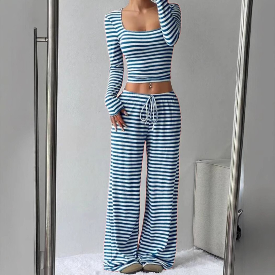 Verolyn - Relaxed Crop Top &amp; Trouser Lounge Set