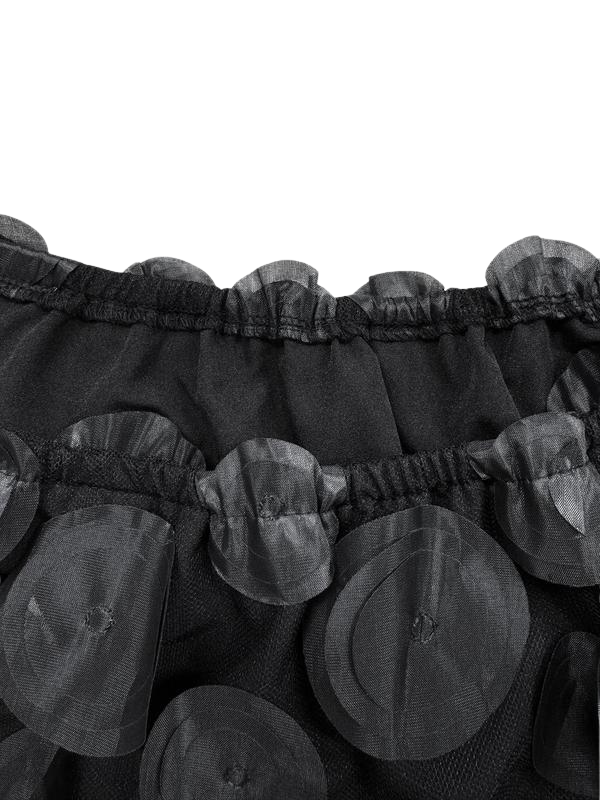 Off-Shoulder Circle Detail Blouse in Black — VerolynBoutique