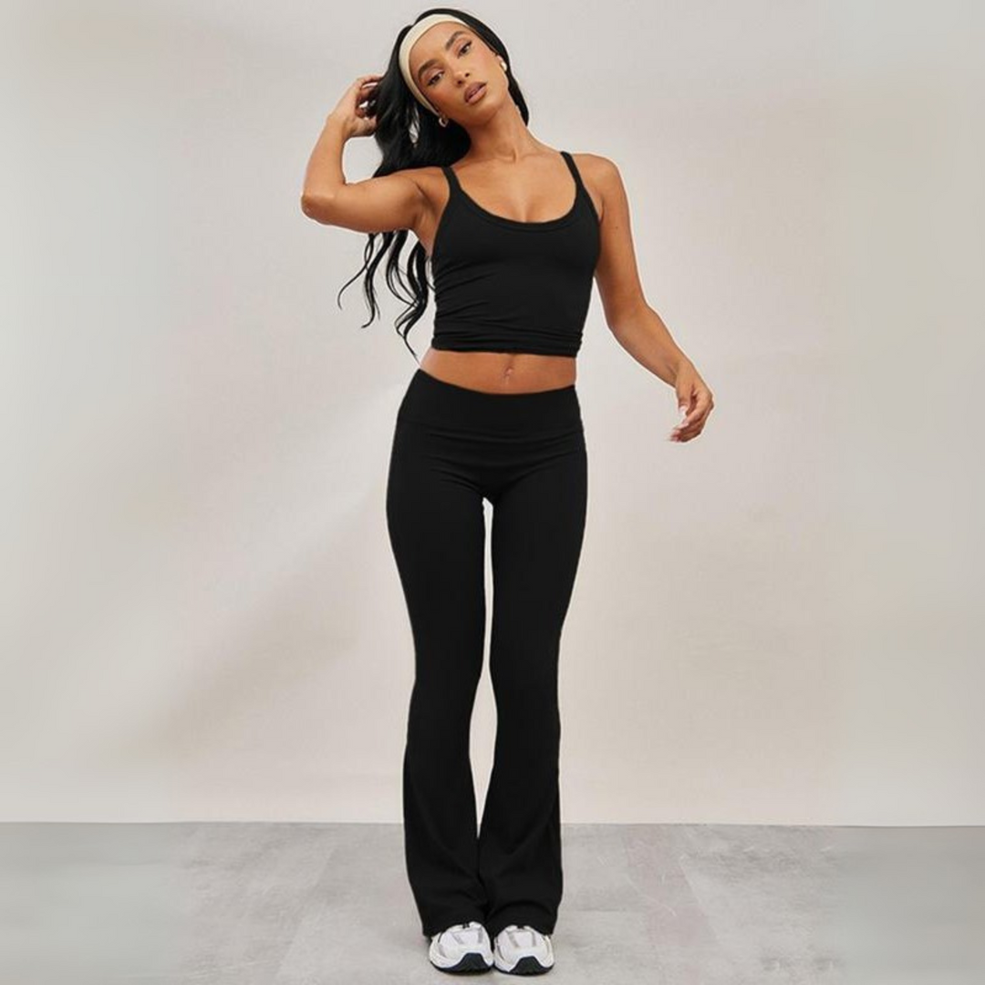Cami and Flare Trouser Set in Black — VerolynBoutique