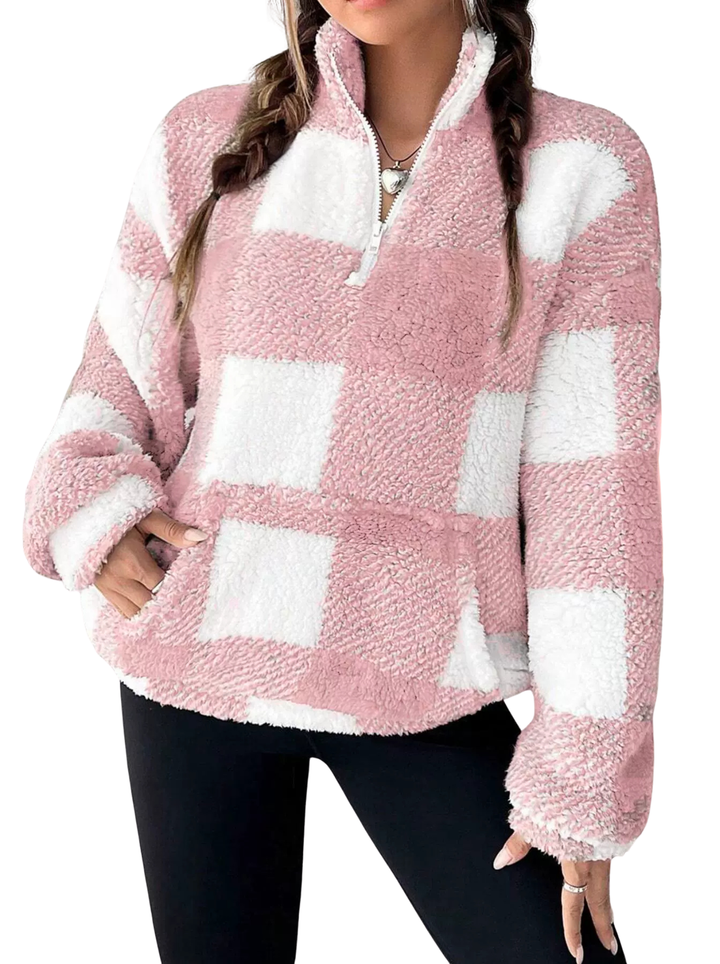 Verolyn - Plaid Half Zip Pullover