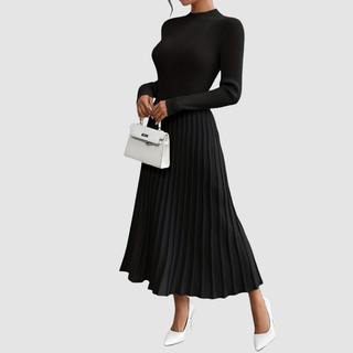 Verolyn - Ribbed High Neck Maxi Dress