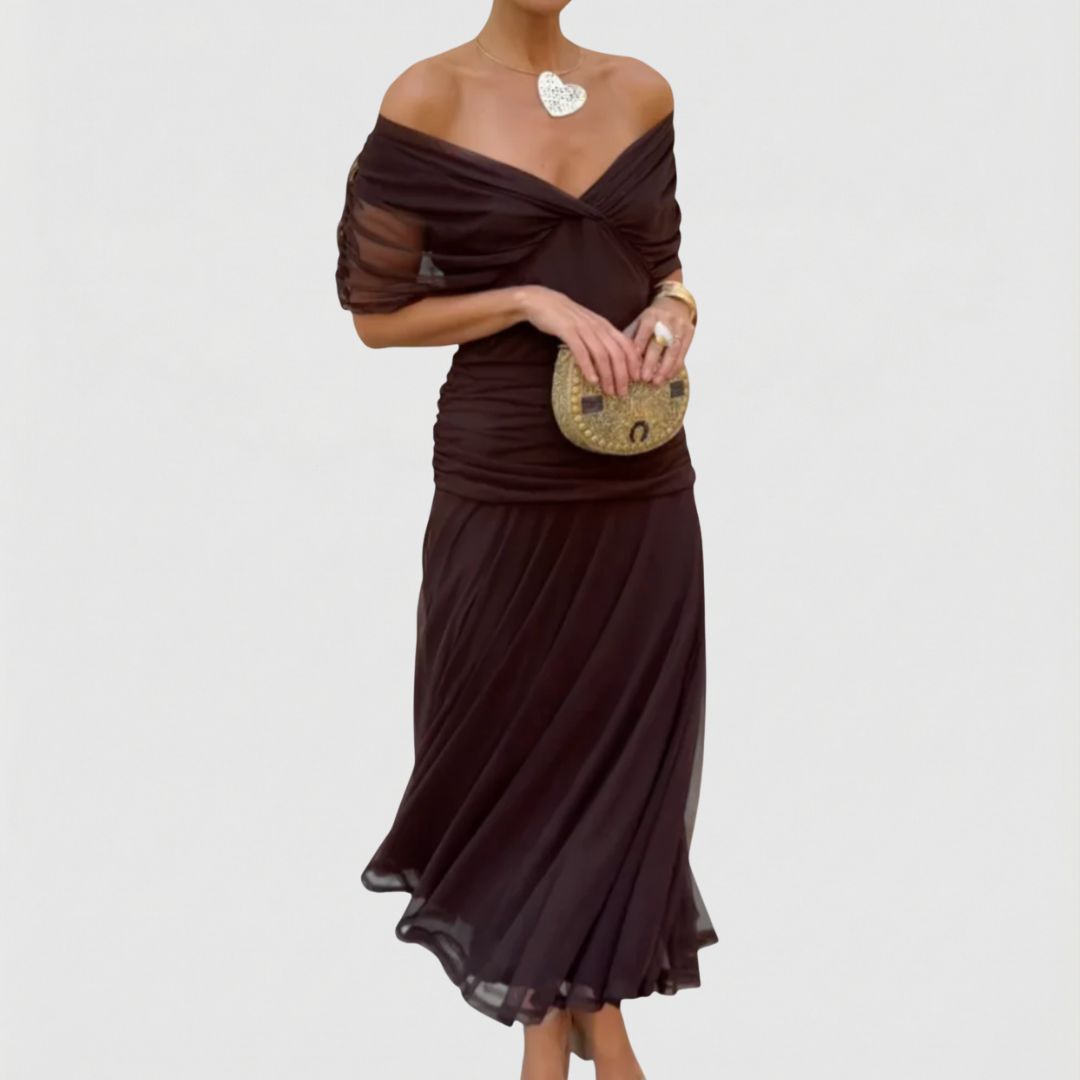 Verolyn - Brown Statement Dress