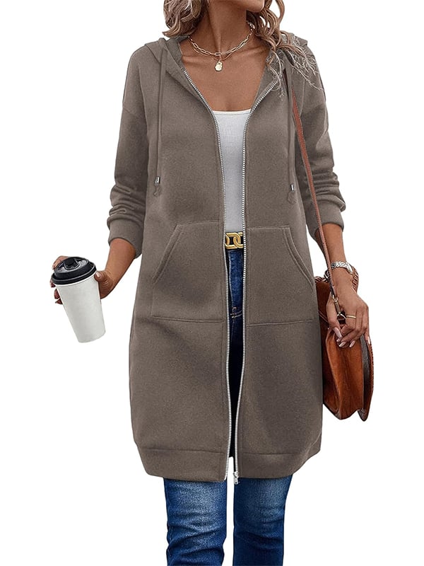 Verolyn fleece-lined long zip-up hoodie – view 12