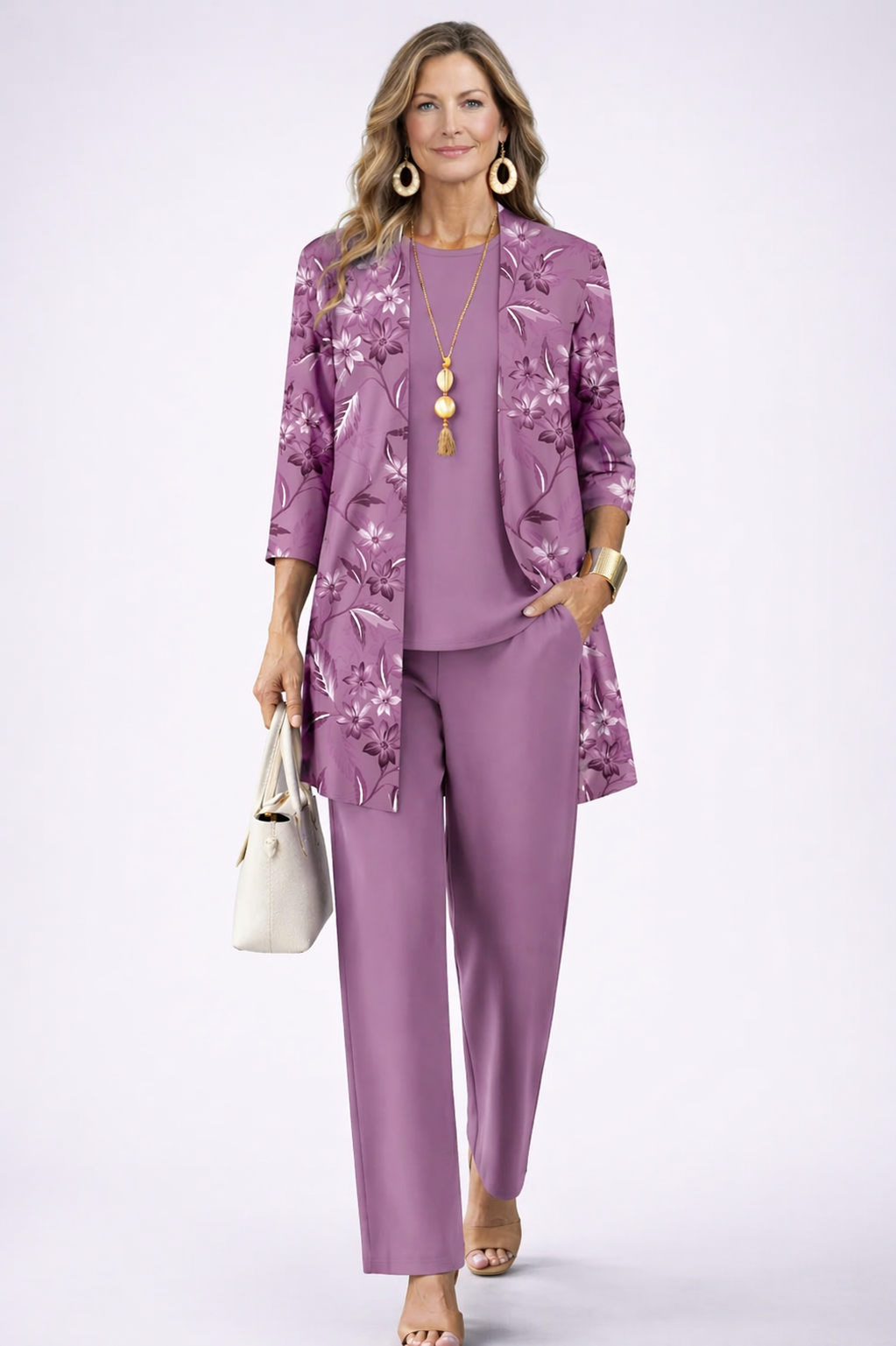 Verolyn delicate floral cardigan three-piece set