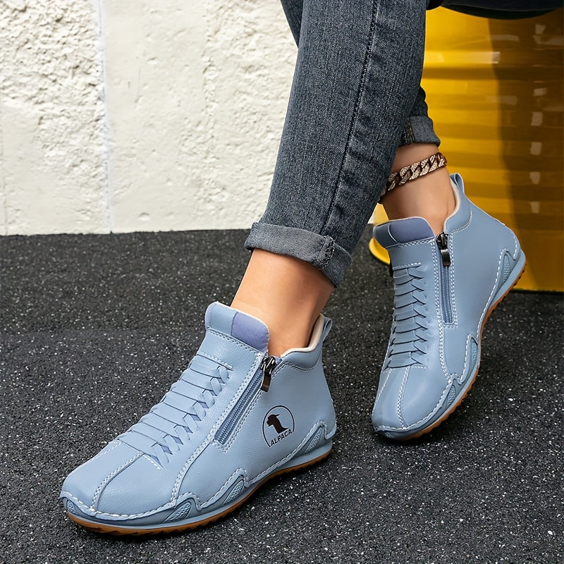 Water-Resistant Side-Zip Comfort Shoes in White — VerolynBoutique
