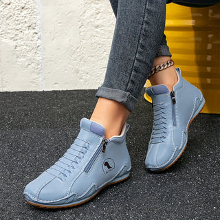 Water-Resistant Side-Zip Comfort Shoes in White — VerolynBoutique