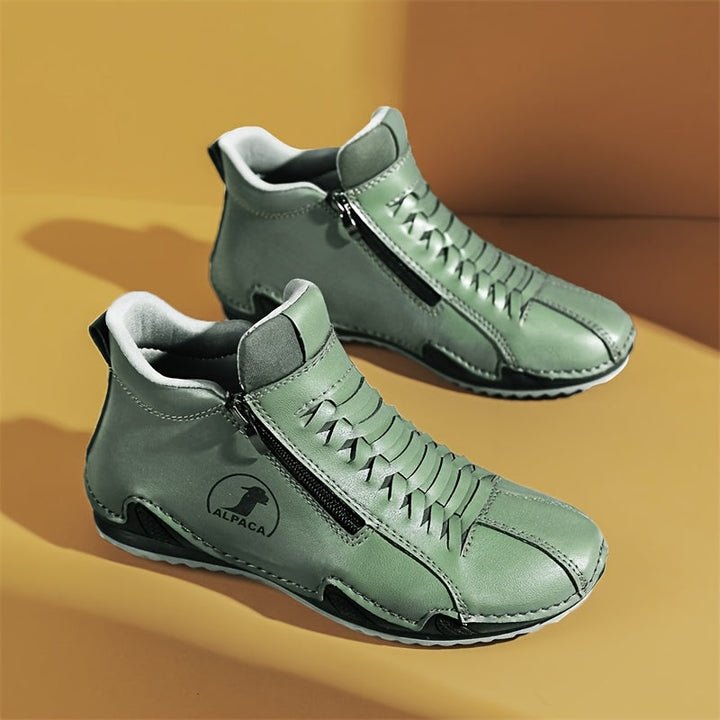 Water-Resistant Side-Zip Comfort Shoes in Green — VerolynBoutique