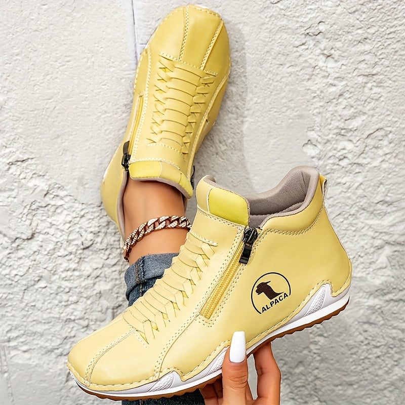 Water-Resistant Side-Zip Comfort Shoes in White — VerolynBoutique