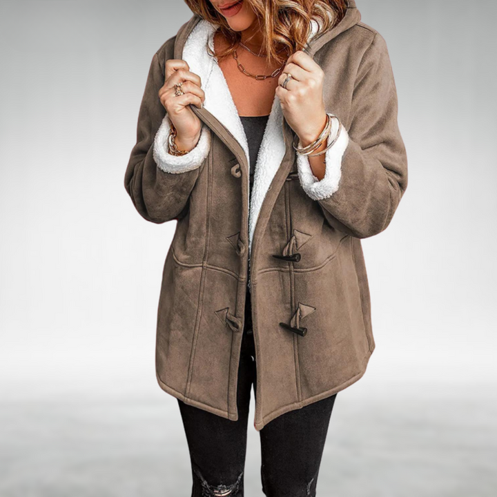 Toggle Front Fleece-Lined Coat in Brown — VerolynBoutique