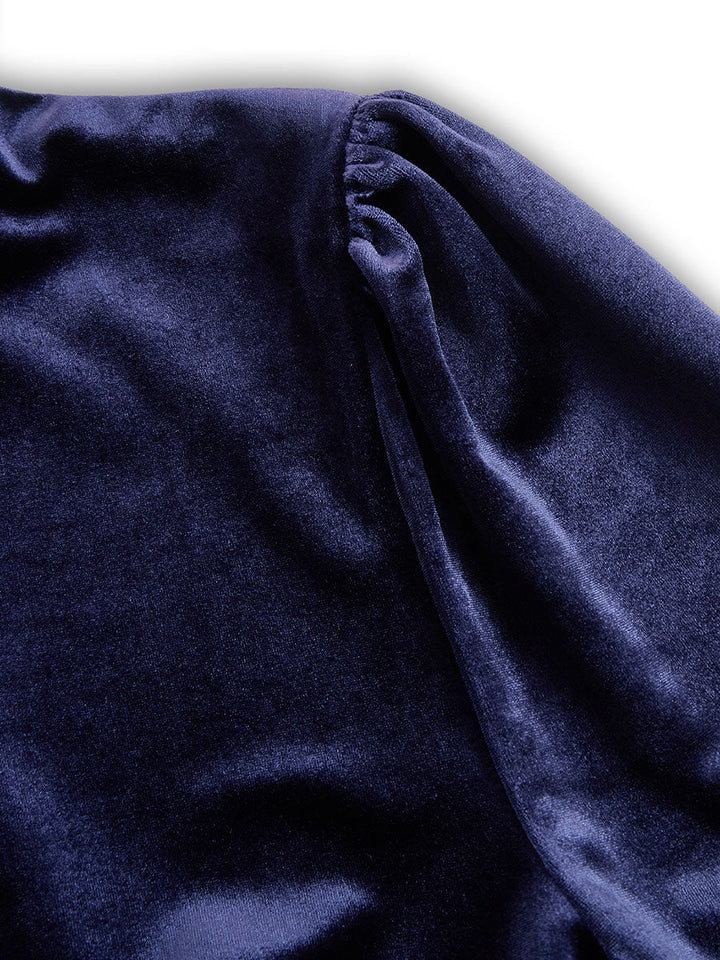 Verolyn - Navy Velvet Midi Dress