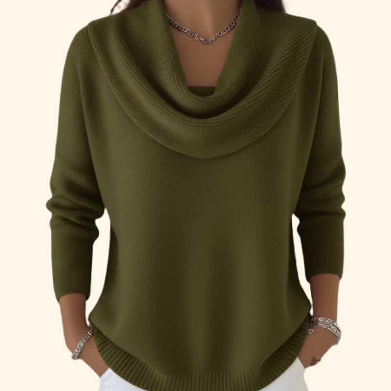 Verolyn cowl neck relaxed jumper in green
