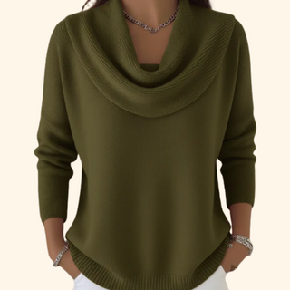 Verolyn cowl neck relaxed jumper in green