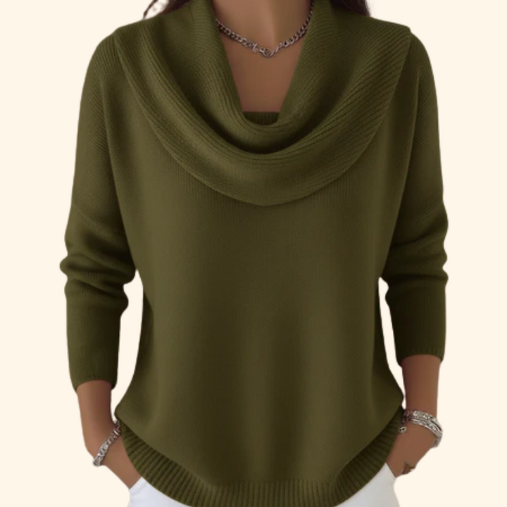 Verolyn cowl neck relaxed jumper in green