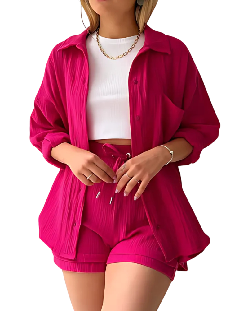 Verolyn - Button-Up Shorts Set