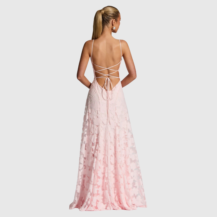 Open Back Lace Maxi Dress in Red — VerolynBoutique
