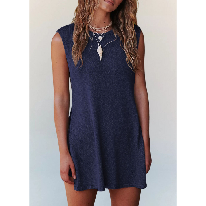 Sleeveless Knit Tank Shorts Set in Navy — VerolynBoutique