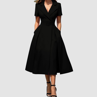 Verolyn - Lapel Collar A-Line Dress
