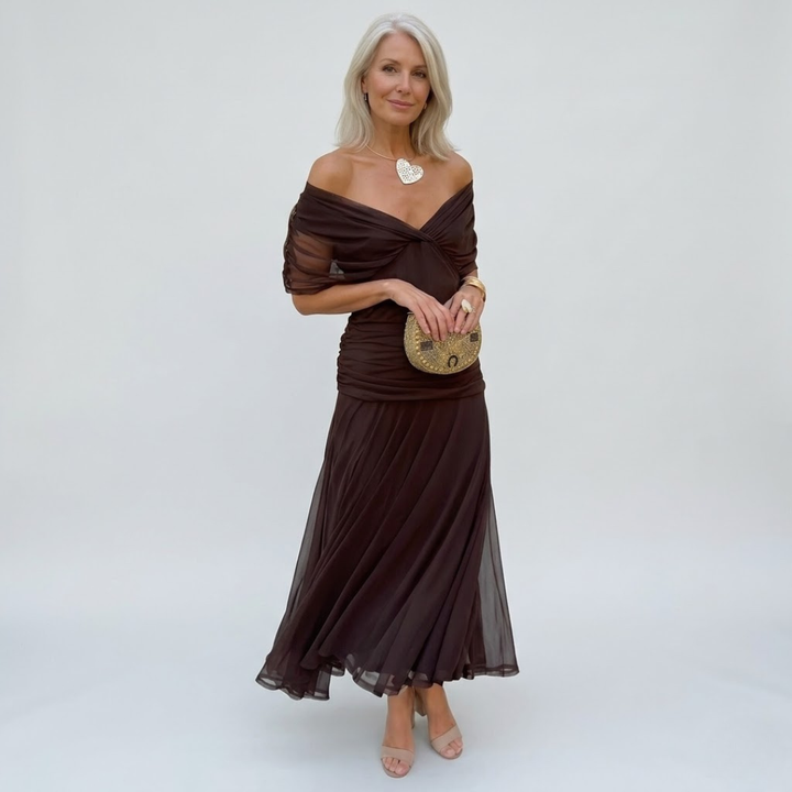Verolyn - Flowing Floral V-Neck Dress