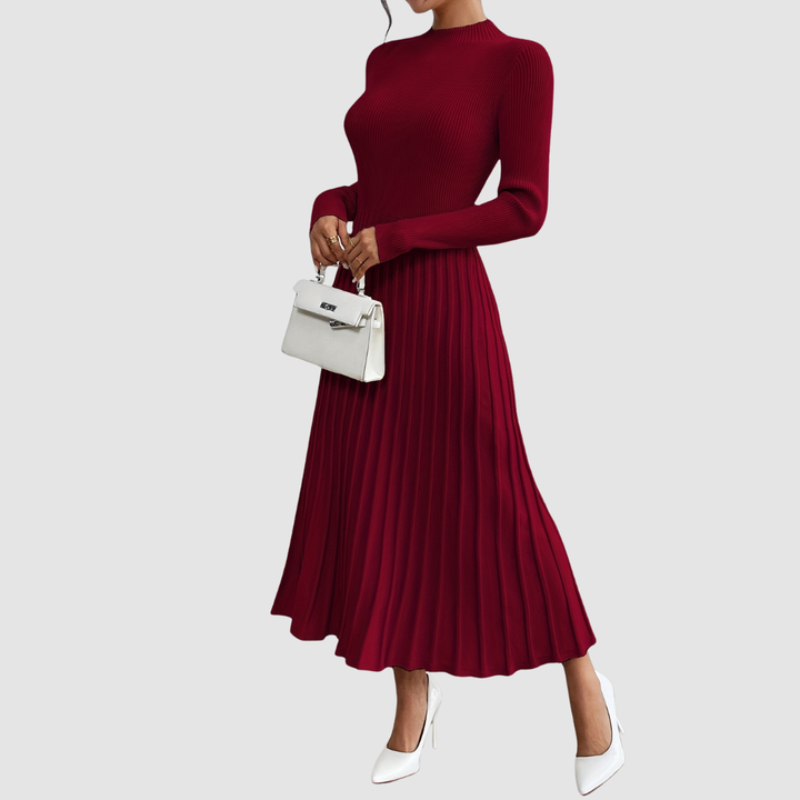 Verolyn - Ribbed High Neck Maxi Dress