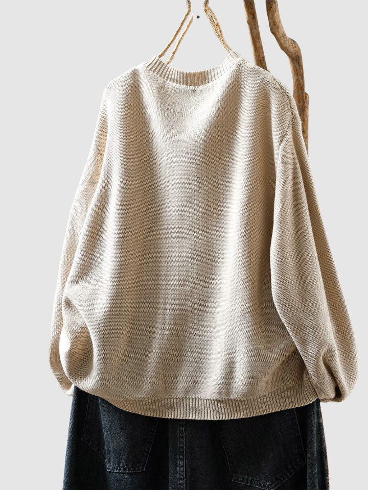 Button Detail Knit Cardigan in Beige — VerolynBoutique