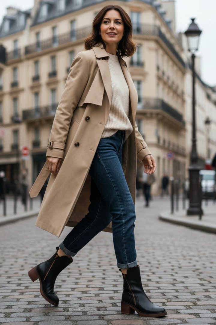 Verolyn round toe leather block heel boots – view 8