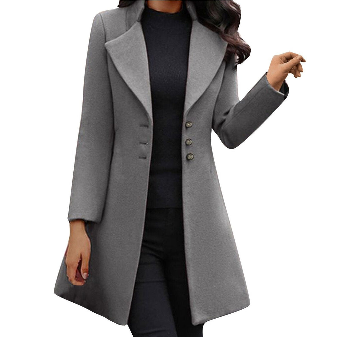 Fitted Notch Lapel Coat in Grey — VerolynBoutique