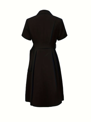 Verolyn - Lapel Collar A-Line Dress