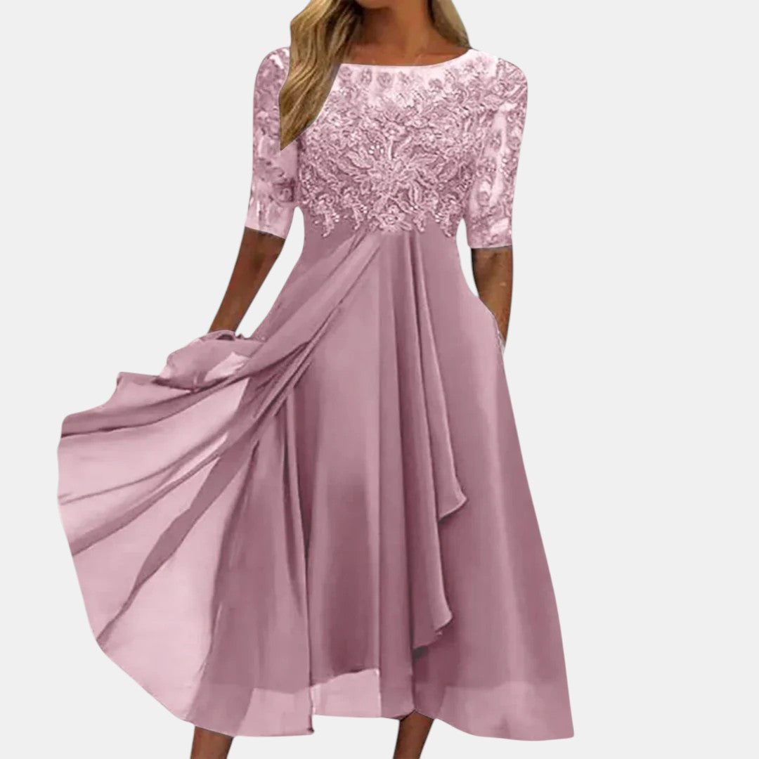 Verolyn - Classic Lace Midi Dress