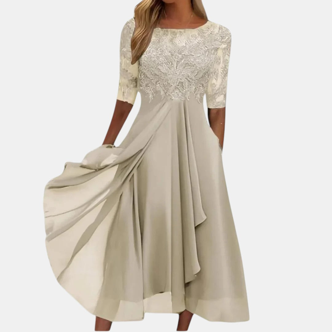 Verolyn - Classic Lace Midi Dress