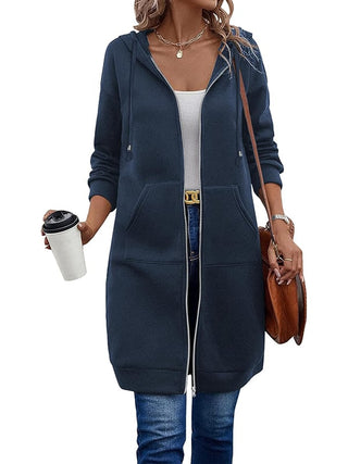Verolyn fleece-lined long zip-up hoodie – view 15