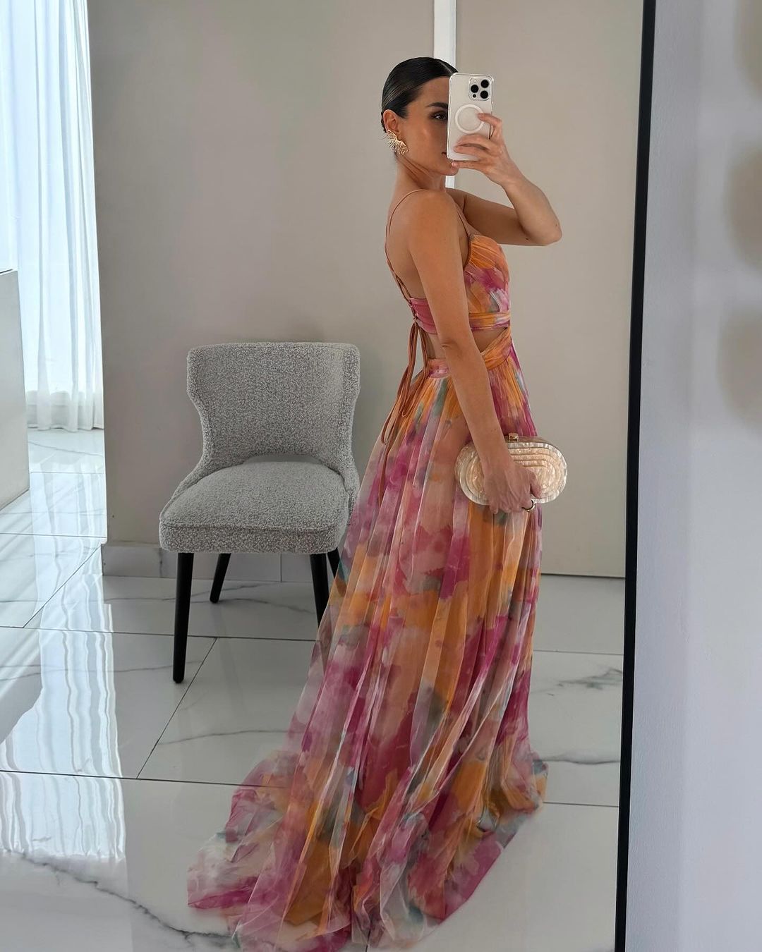 Cut-Out Waist Floral Maxi Dress in Yellow — VerolynBoutique