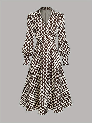 Diamond Print Swing Dress in Black &amp; White — VerolynBoutique