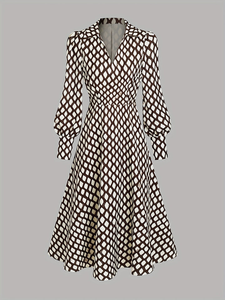 Diamond Print Swing Dress in Black &amp; White — VerolynBoutique