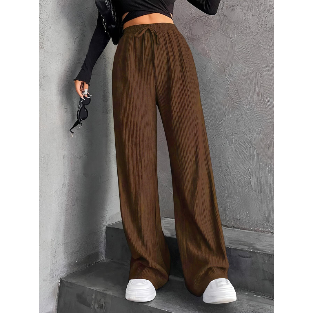 Elastic Waist Wide Leg Trousers in Camel — VerolynBoutique