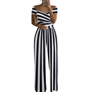Verolyn - Floral Off-Shoulder Wrap Jumpsuit
