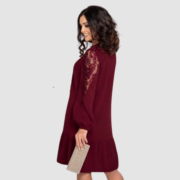 Verolyn - Lace Sleeve Midi Dress