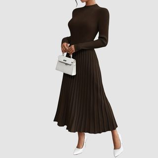 Verolyn - Ribbed High Neck Maxi Dress