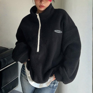 Verolyn - Fuzzy Half Zip Sweatshirt