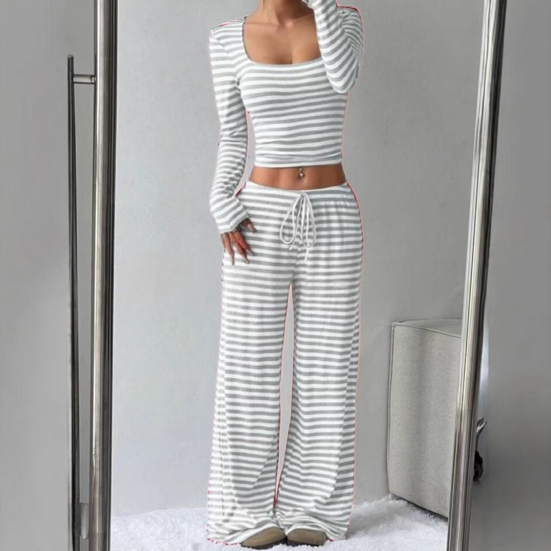 Verolyn - Relaxed Crop Top &amp; Trouser Lounge Set